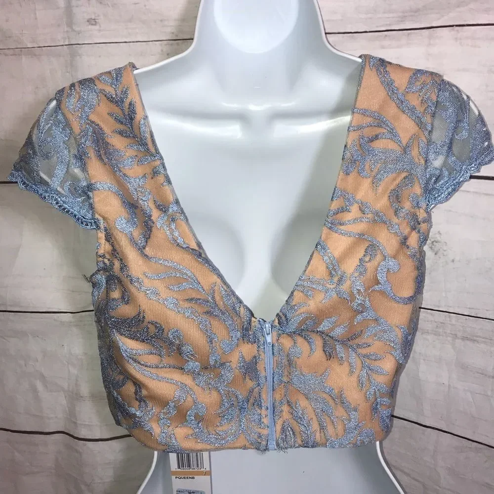 NEW! City Studio Womens Juniors Crop Top Lace-Size 7
